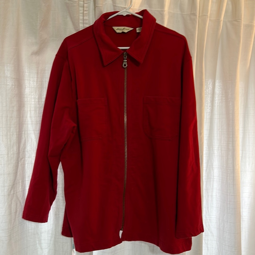 Eddie Bauer cardigan/ jacket. Red size XL